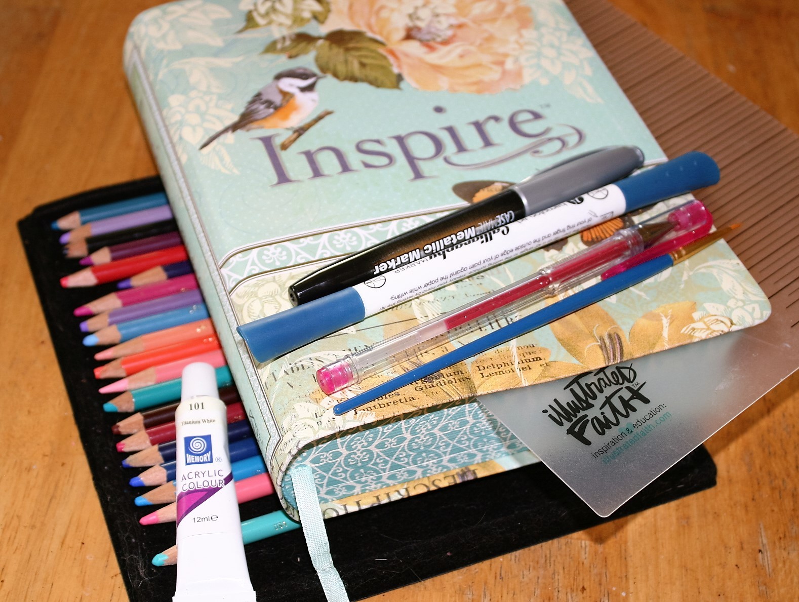 Bible Journaling Supplies - stickers, washi tape, colored pencils
