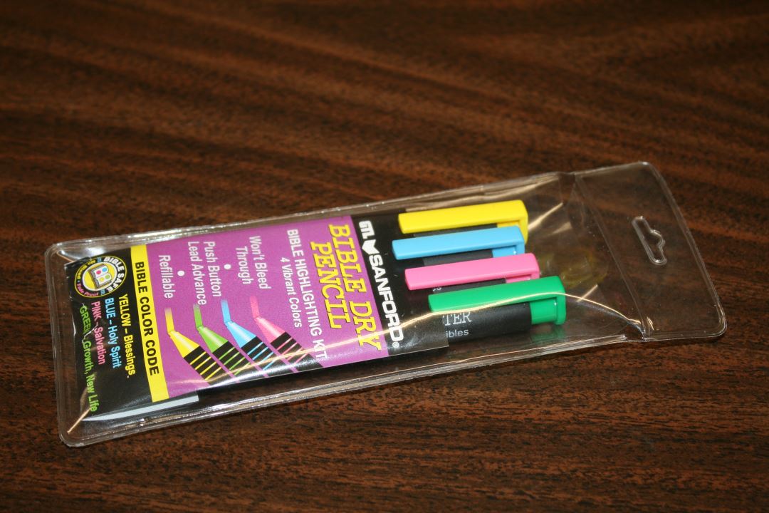 Bible Dry Pencil Highlighter Four Colour Pkg - BWH Ministries