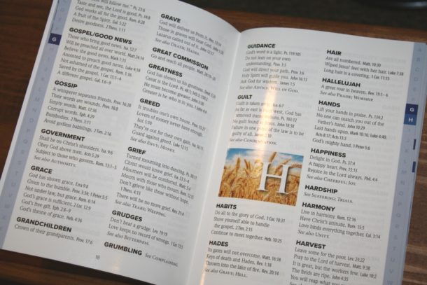 Topical Bible Index Bible Insert from Rose Publishing - Bible Buying Guide