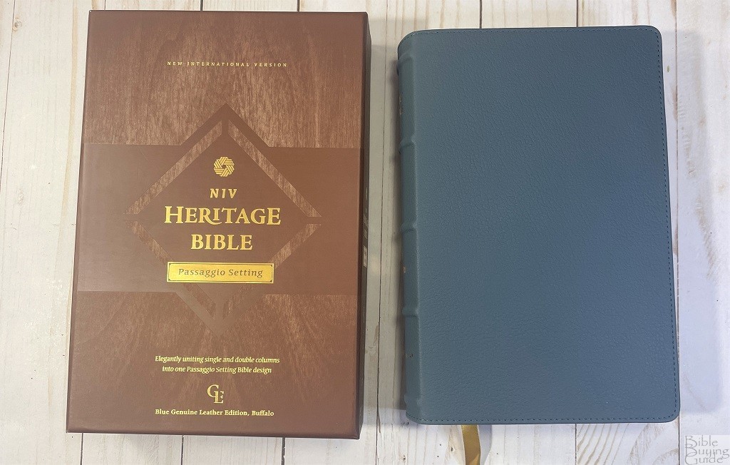 NIV Heritage Passaggio Setting Bible - Blue Buffalo with Box