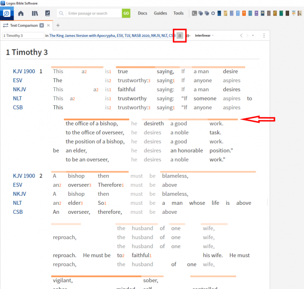 How To Compare Bible Versions In Logos With The Text Comparison Tool ...