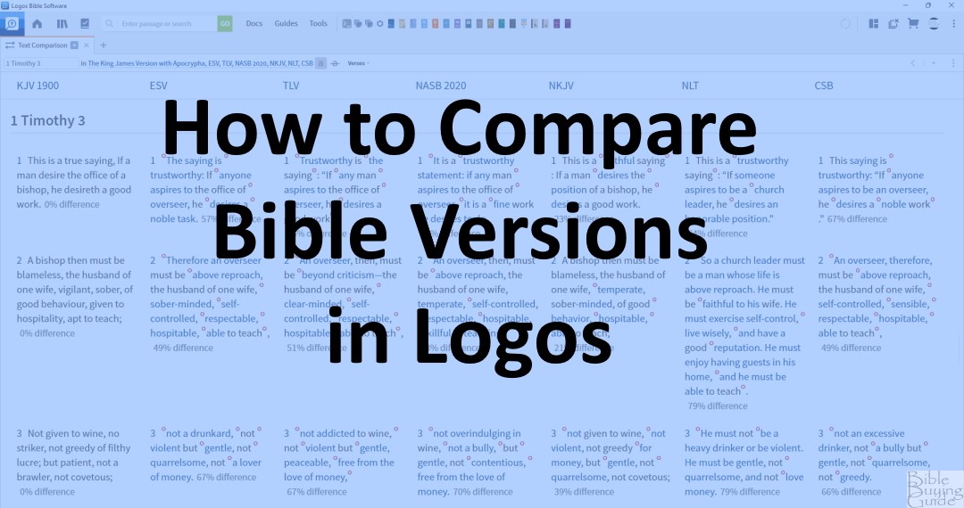 How to Compare Bible Versions in Logos with the Text Comparison Tool