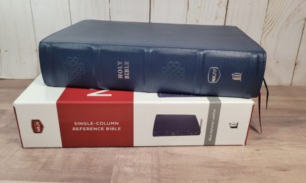 NKJV Single Column Reference Bible in Blue Genuine Leather