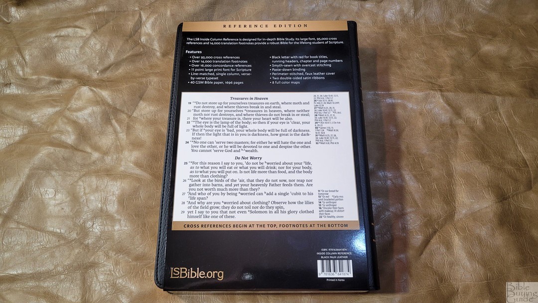 LSB Inside Column Reference Bible Review - Bible Buying Guide