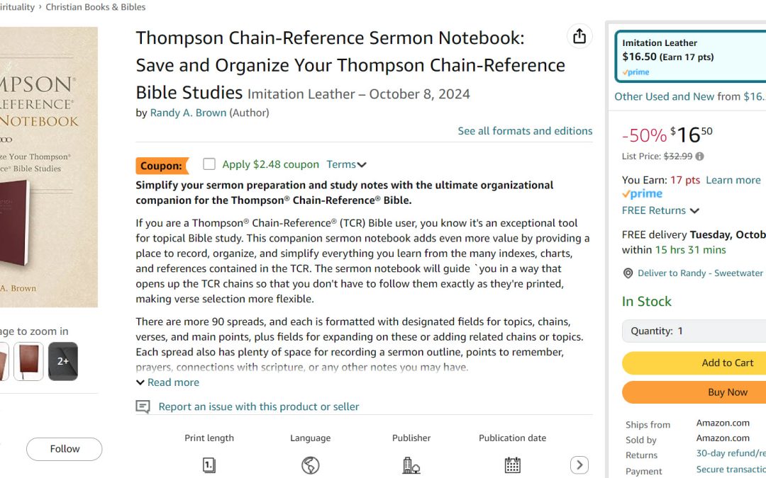 50% off Thompson Chain-Reference Sermon Notebook