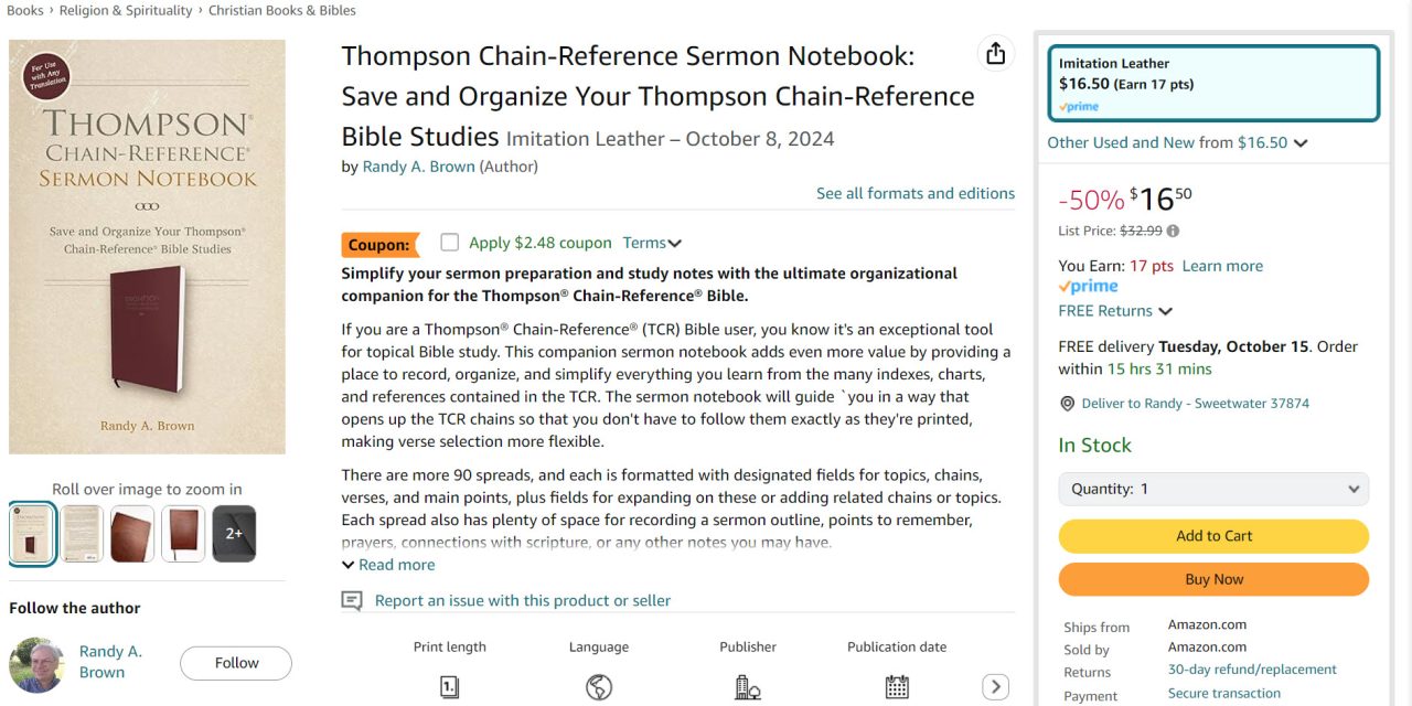 50% off Thompson Chain-Reference Sermon Notebook