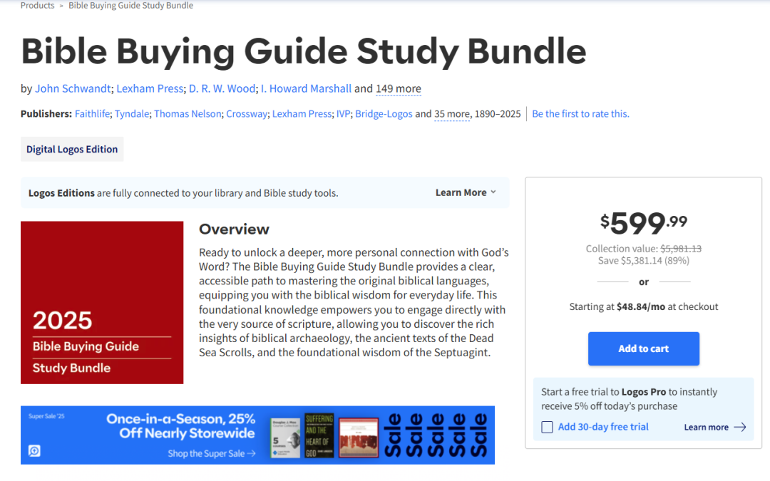 Bible Buying Guide Study Bundle on Logos
