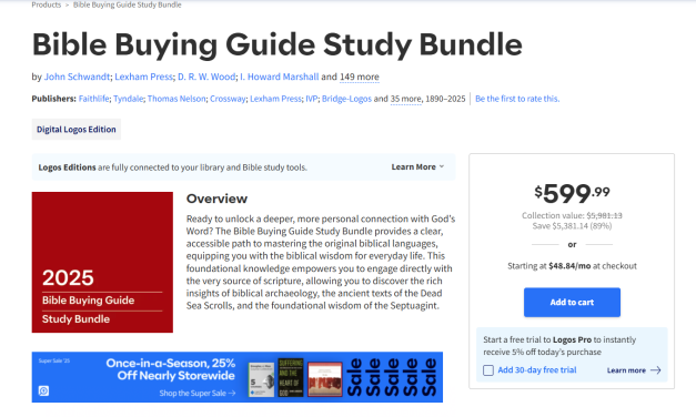 Bible Buying Guide Study Bundle on Logos