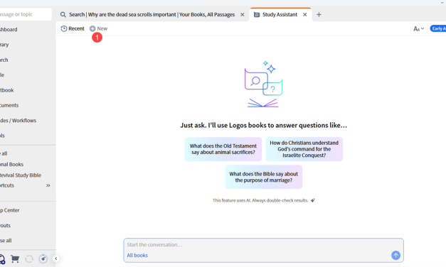New Logos Bible Software Feature: Study Assistant